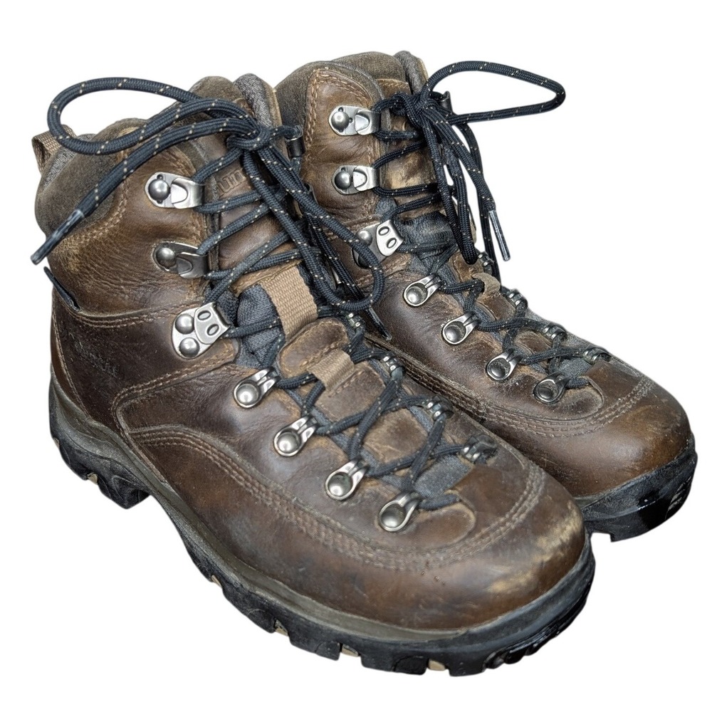 Columbia size 7 Diamond Peak hiking boots brown leather upper rugged Vibram sole